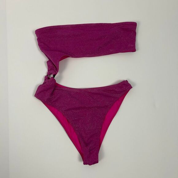 Bydee Monte Carlo Strapless Cut-Out One Piece Swim Magenta - Picture 4 of 7